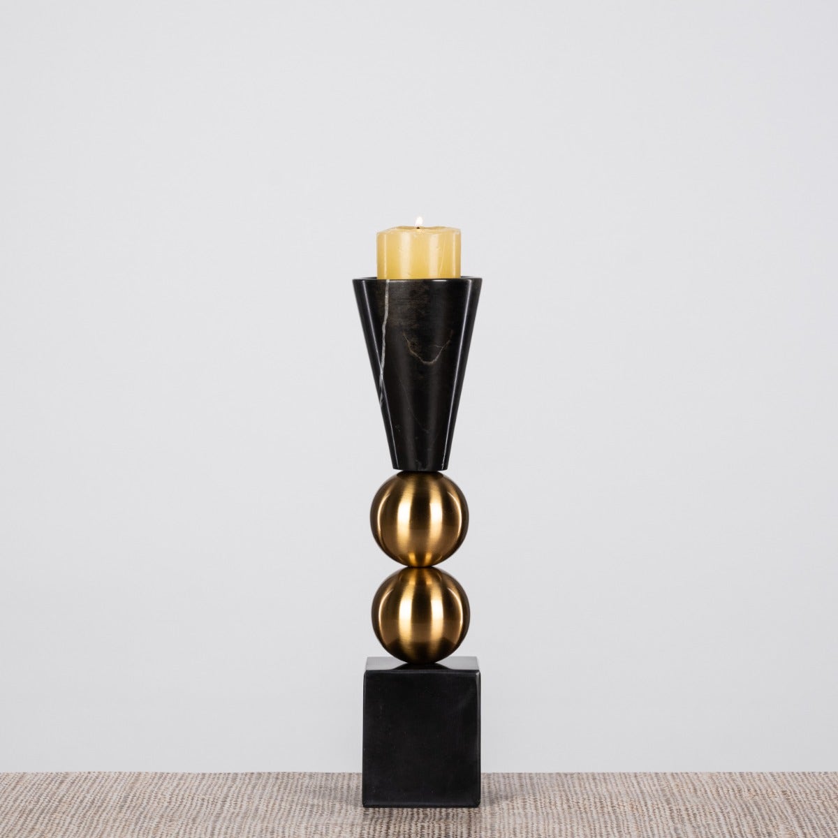 Glow Getter Double (Black) Marble Candle Holder