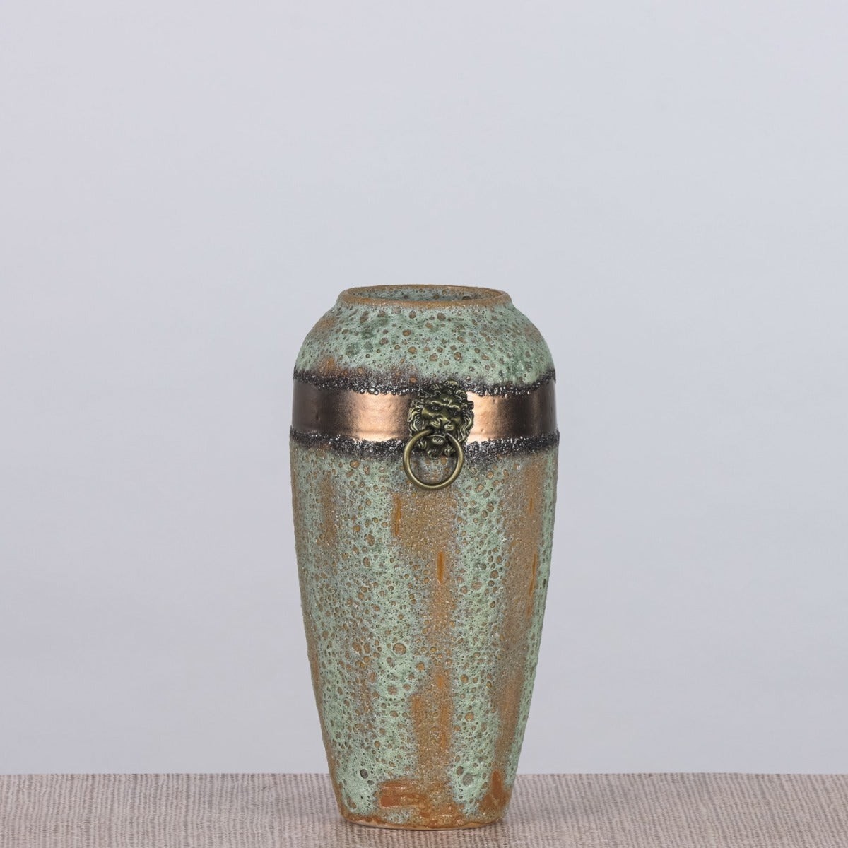 Ginseng Gist (Large, Jade / Brown) Ceramic Planter