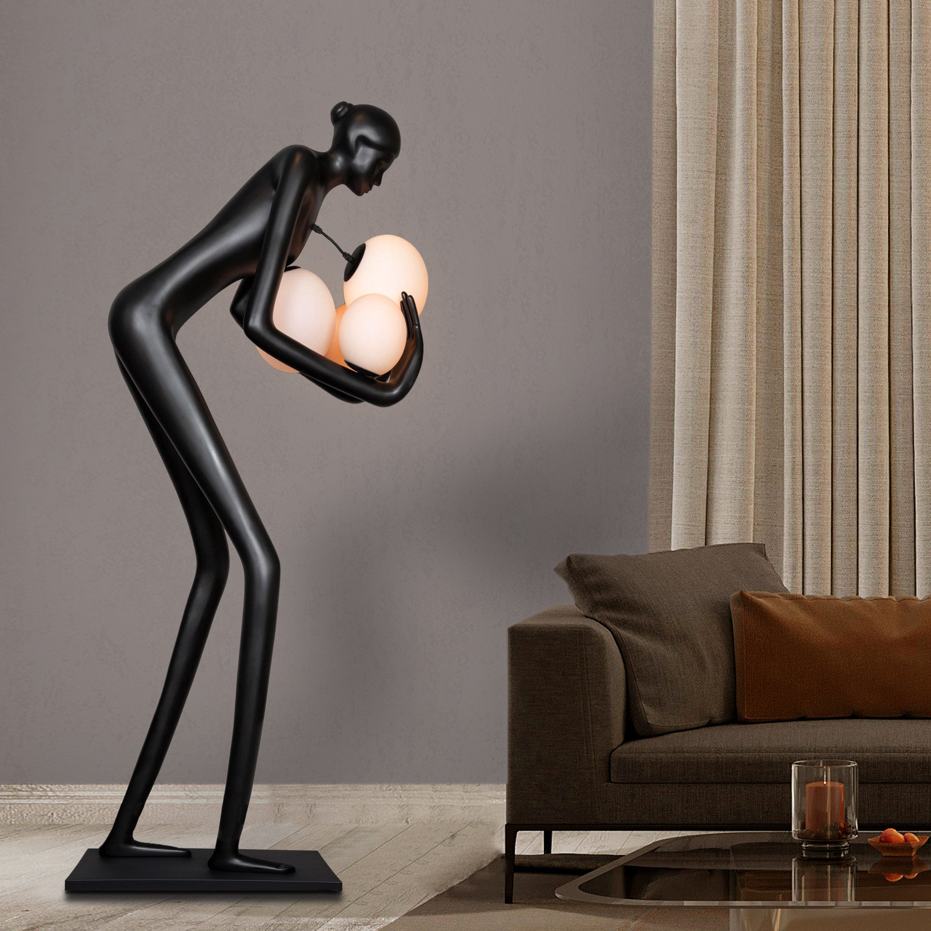 Take Me Home (Black) Sculpture Floor Lamp