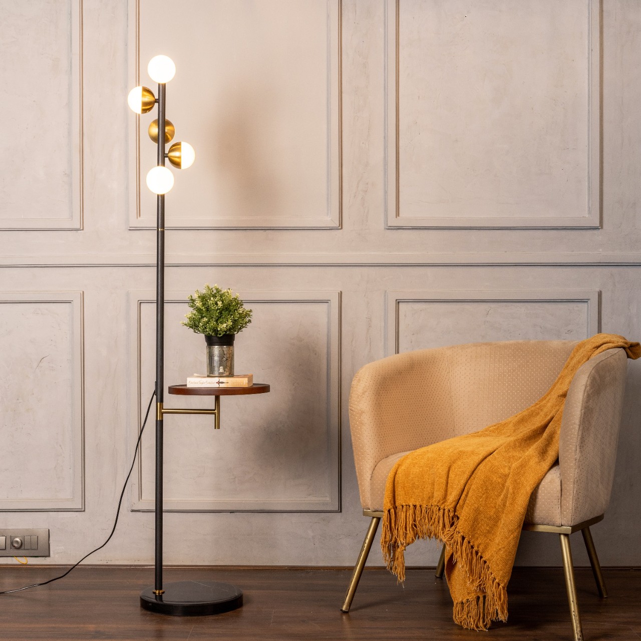 Rest Is History (Gold) Marble Floor Lamp