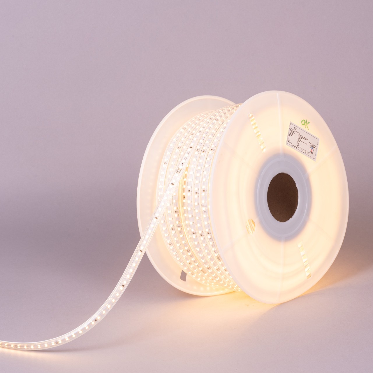 Luna- 8W/M 220V (3000K, 120 LED/M) IP65 LED Strip Lights- 50 Meter Per Roll (SL01-10050)