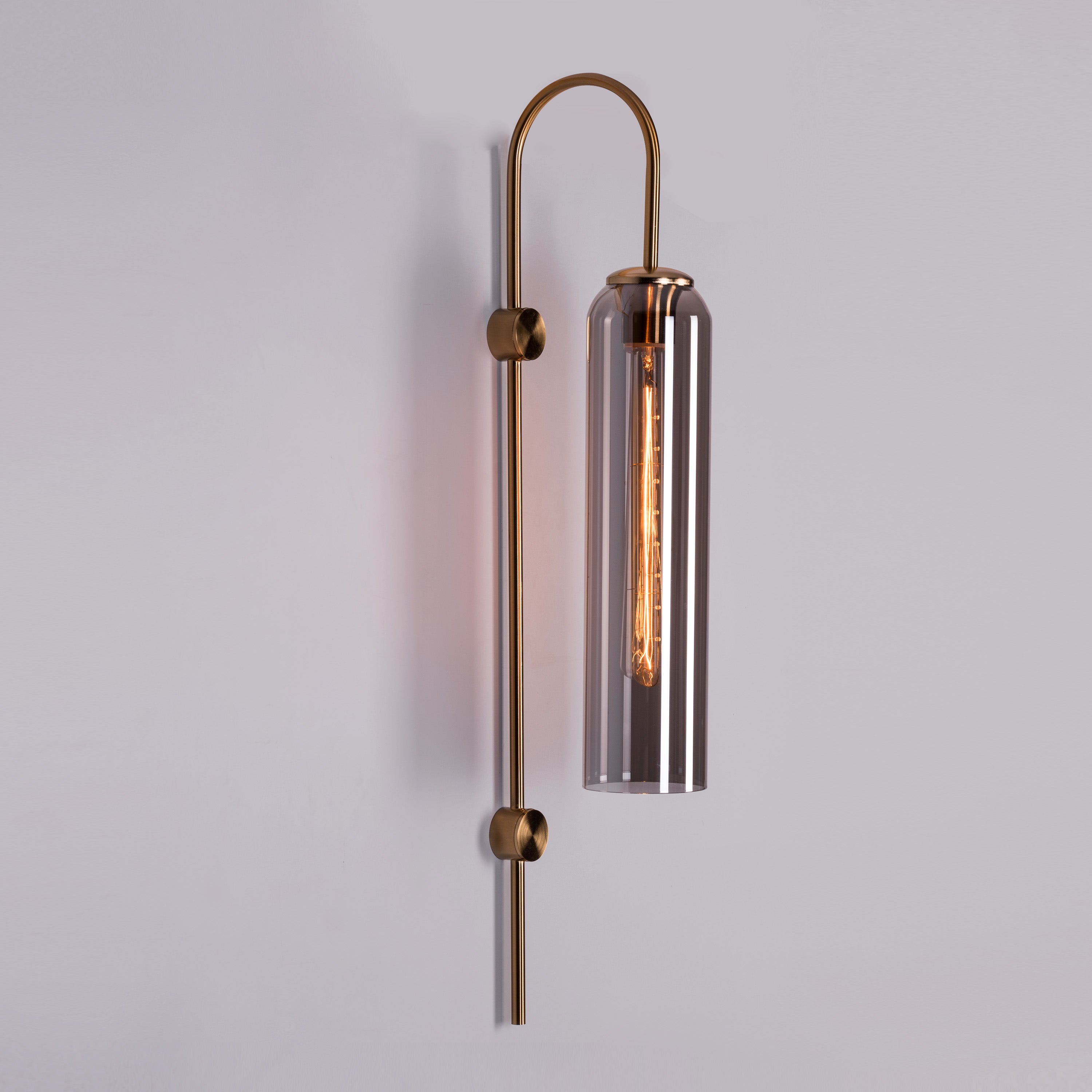 Wait For Me (Gold, Smokey Grey) Glass Wall Light