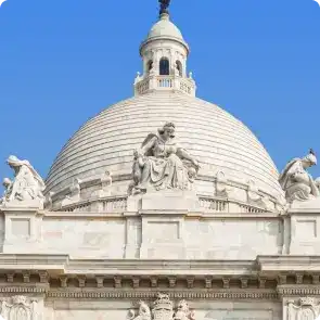 White marble dome of the Victoria Memorial in Kolkata