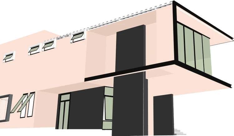 House exterior painted in Rose Bud