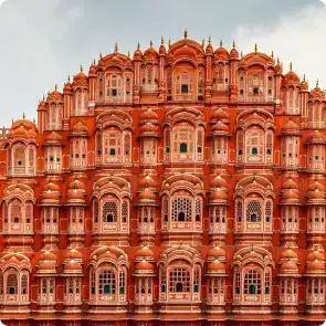 Hawa Mahal in Jaipur with its pink sandstone facade